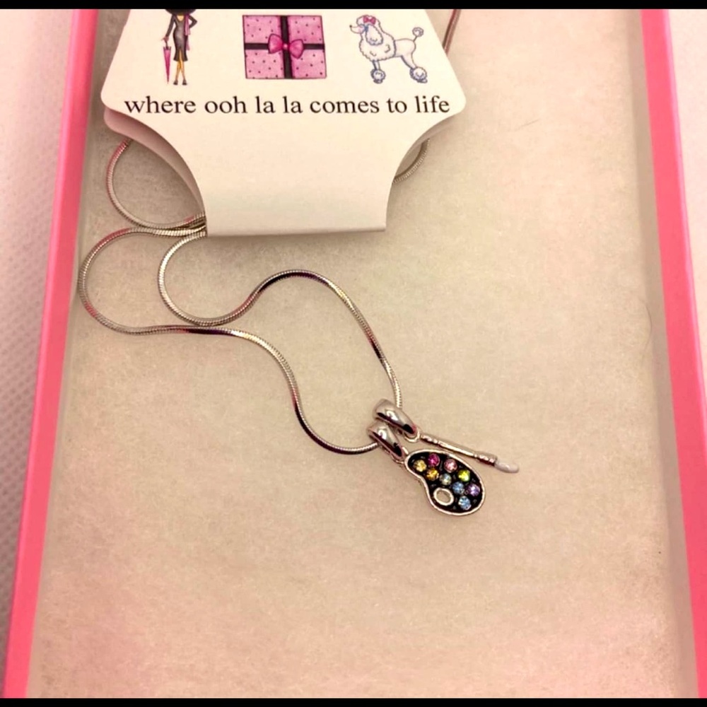 Lola Bella Gifts Artist Palette Necklace with box